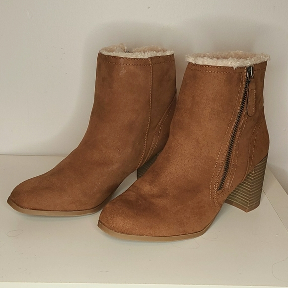 a new day Shoes - A New Day Faux Suede Tan Ankle Boots